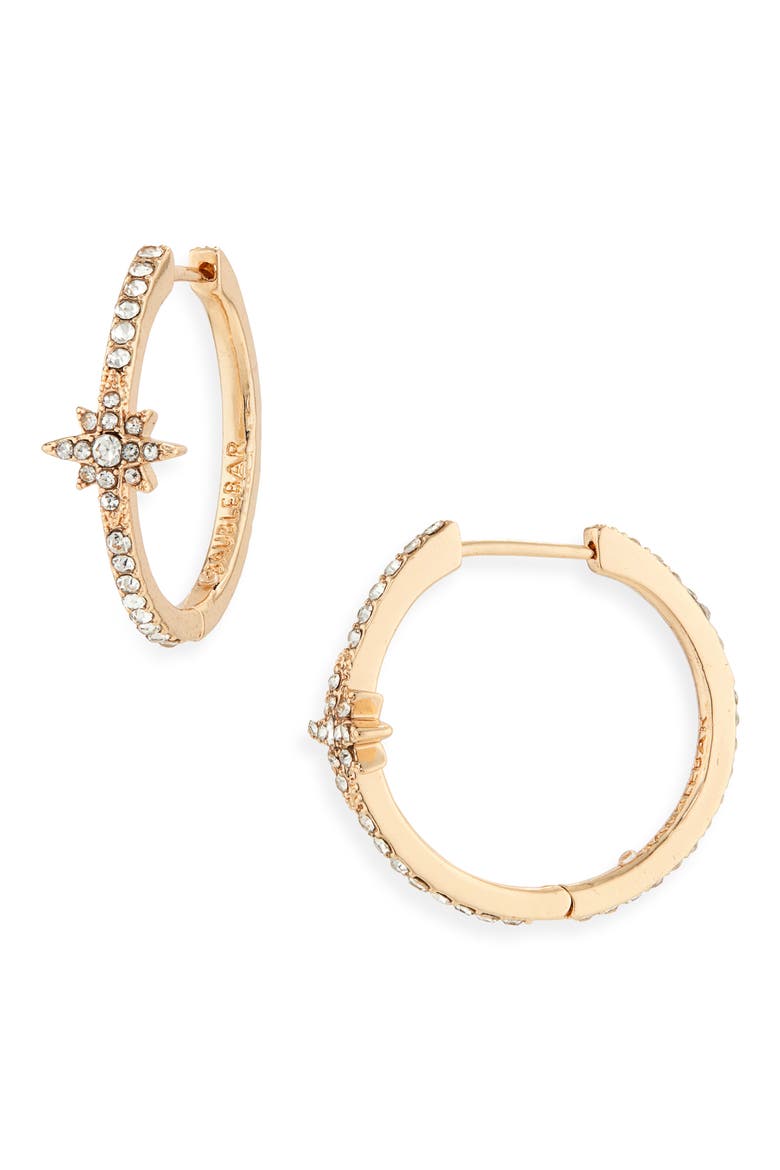 Astrid Celestial Hoop Earrings, Main, color, CLEAR/GOLD