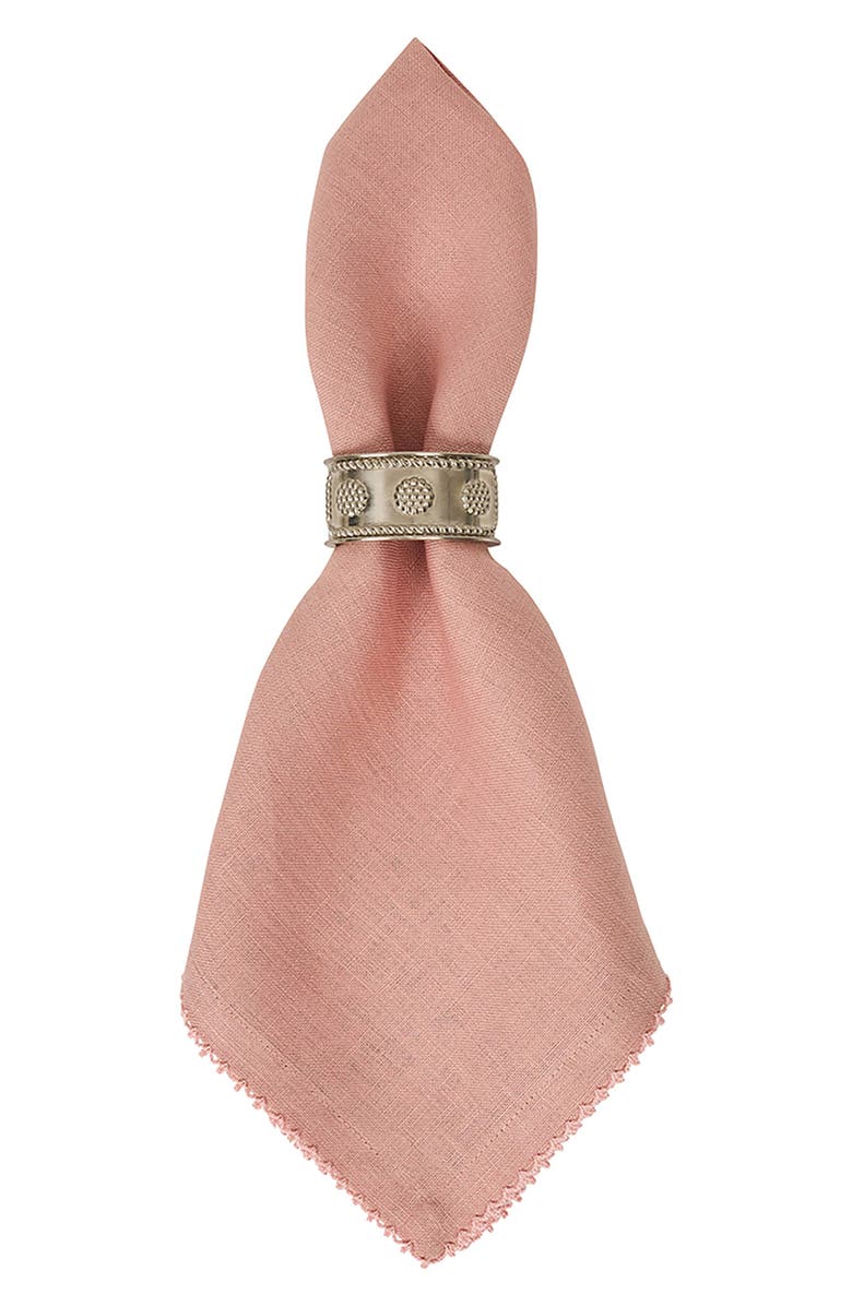 Juliska Set of 4 Berry Scallop Linen Napkins, Alternate, color, Pink
