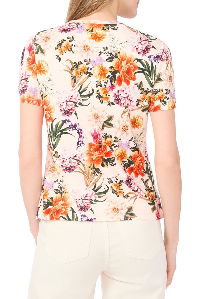 Floral Print T-Shirt, Alternate, color, PEARL