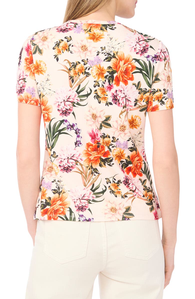 Ted Baker Floral Print T-Shirt, Alternate, color, Pearl