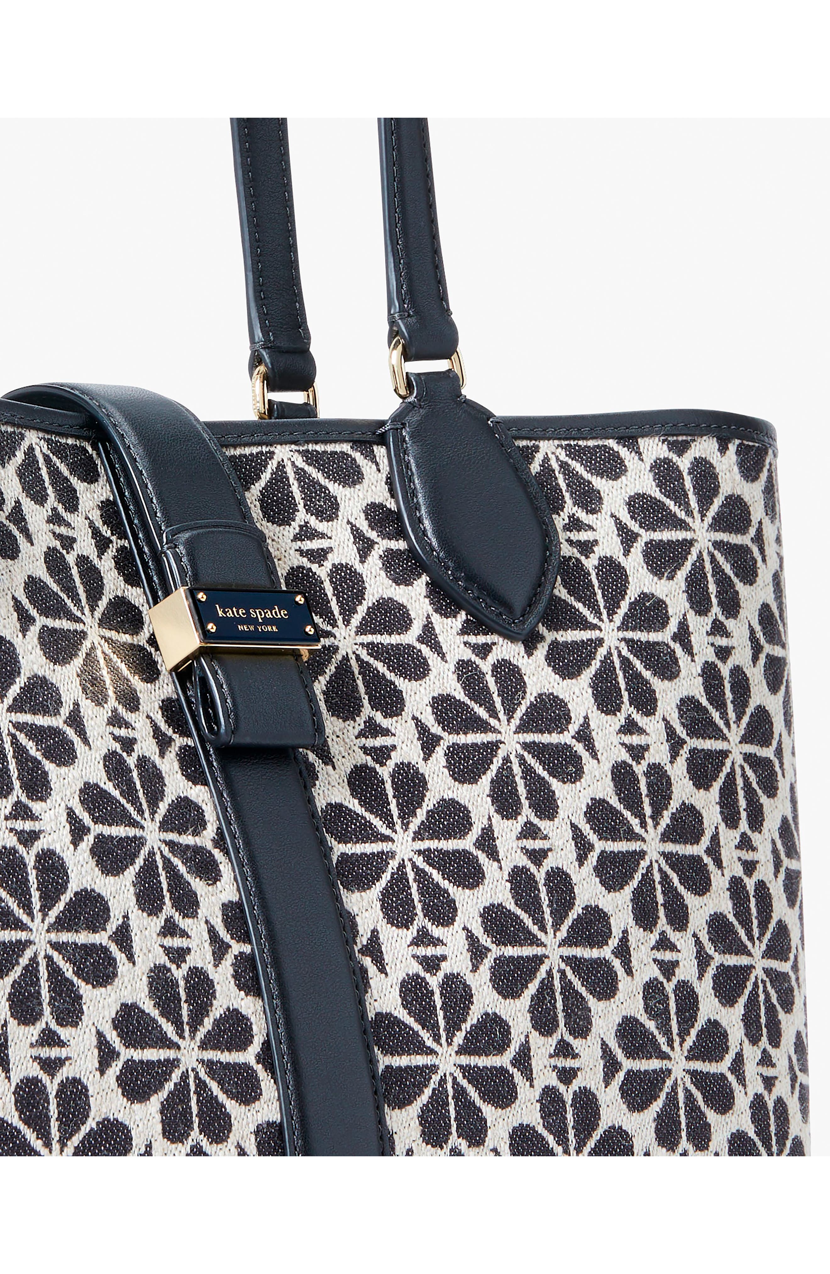 spade flower jacquard tote, Alternate, color, SAND MULTI