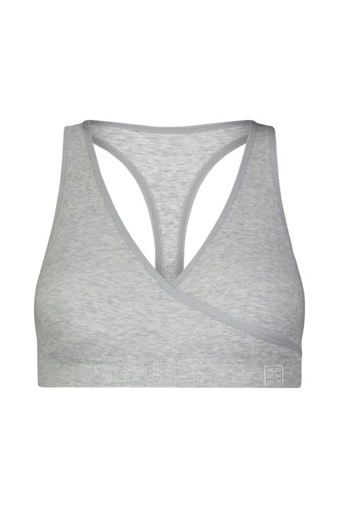 Cotton Stretch Rib Racerback Sports Bra