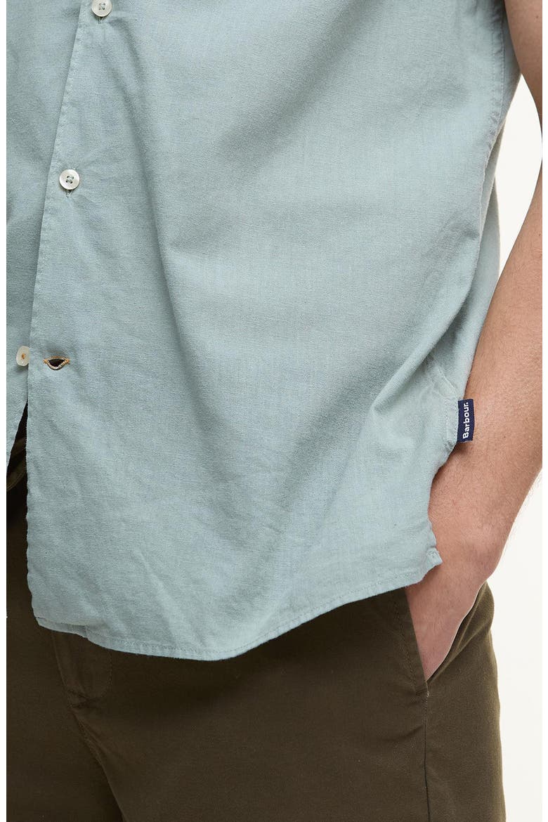 Nelson Garment Dye Cotton & Linen Camp Shirt, Alternate, color, PALE APPLE