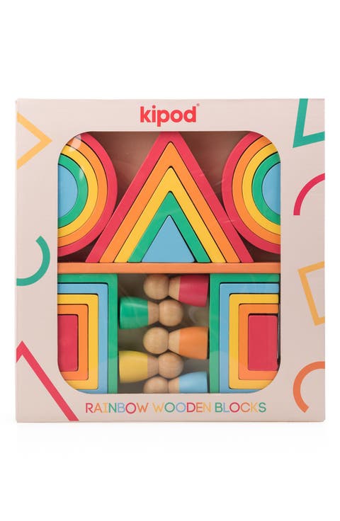 Kids' Rainbow Wooden Blocks