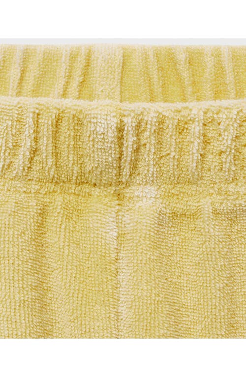 Mango Overdyed Cotton Blend Terry Shorts In Yellow