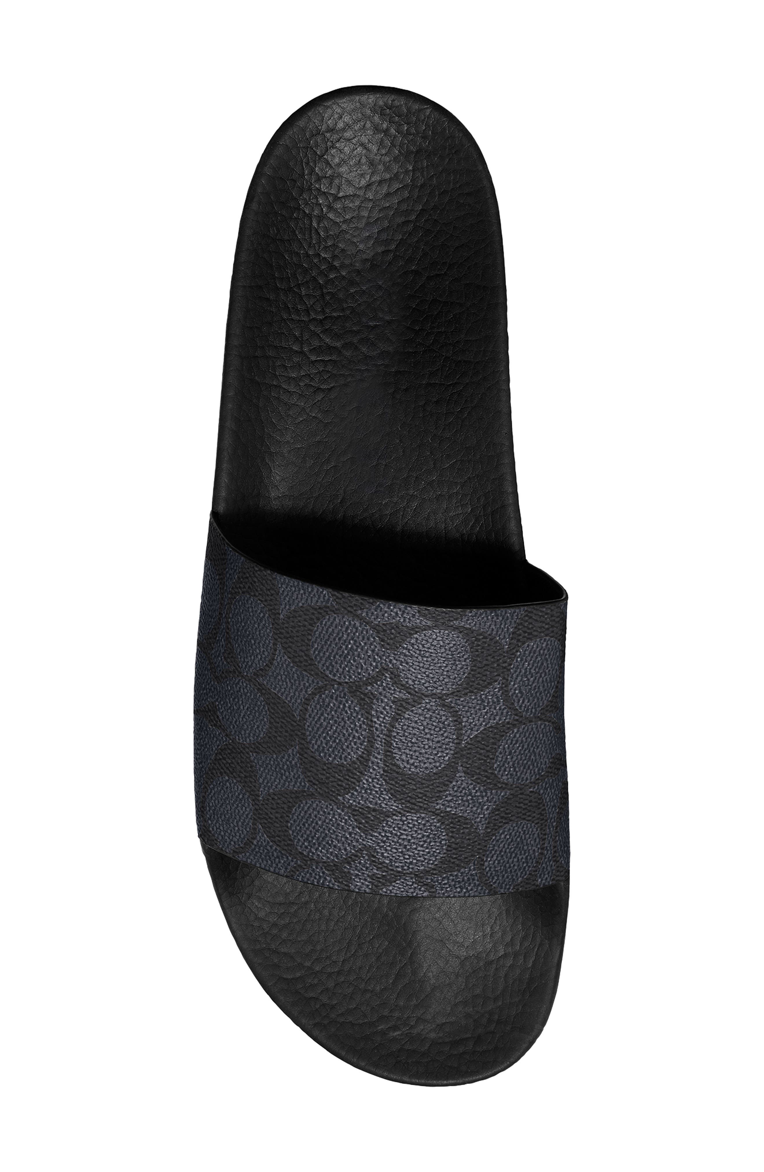 COACH Signature Slide Sandal, Alternate, color, Charcoal Signature