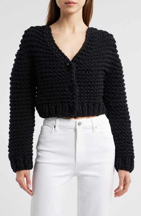 FRAME The Bubble Cotton Blend Crop Cardigan