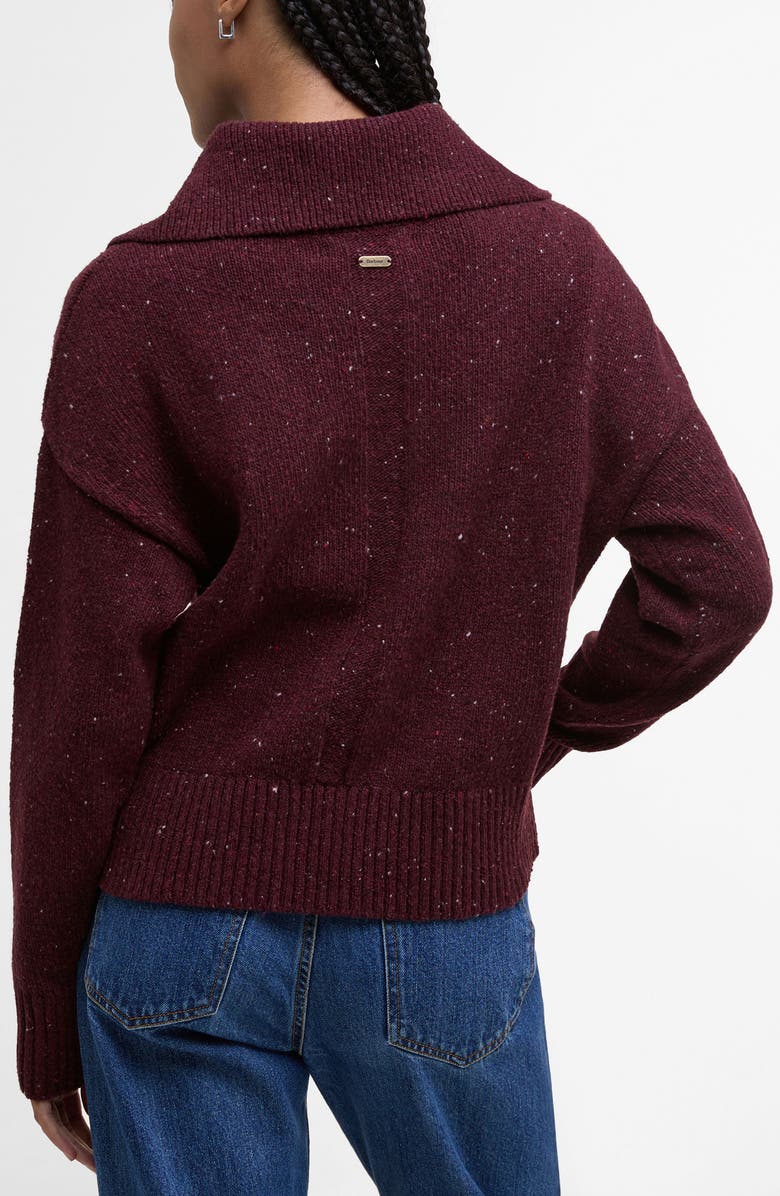 Barbour Lavensdale Wool Blend Half-Zip Sweater, Alternate, color, Black Cherry
