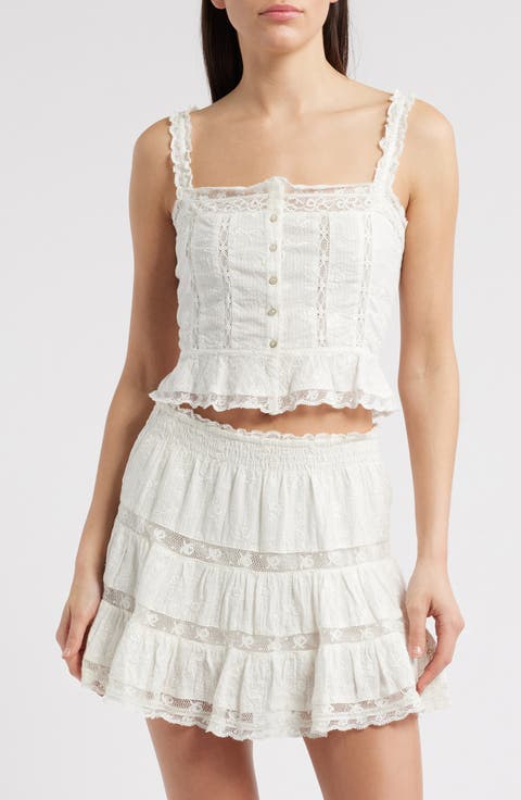 Vietta Lace Ruffle Hem Camisole