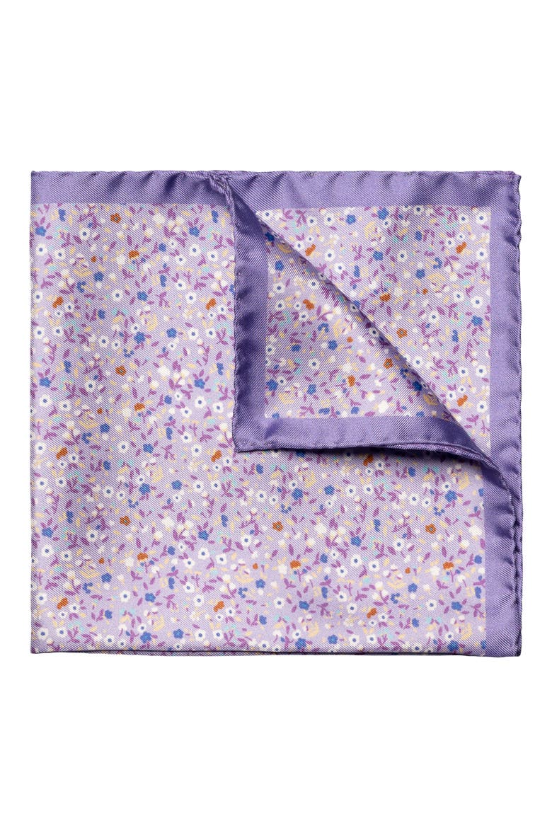 Floral Silk Pocket Square, Main, color, LT/ PASTEL PURPLE