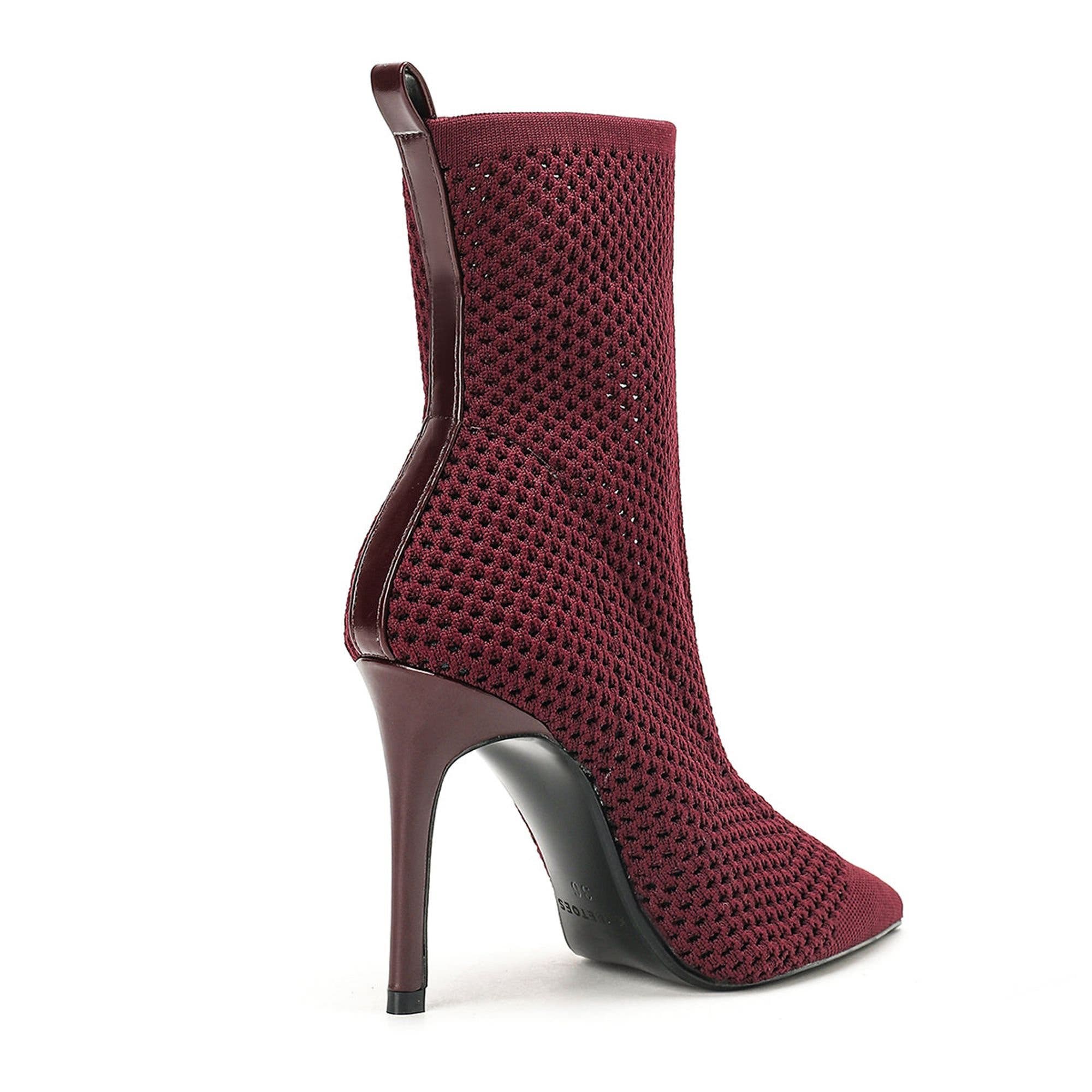 Brooklyn Knit Point Boot, Alternate, color, Maroon
