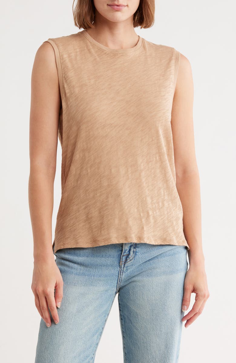 ATM Anthony Thomas Melillo Schoolboy Cotton Slub Jersey Sleeveless T-Shirt, Main, color, Camel