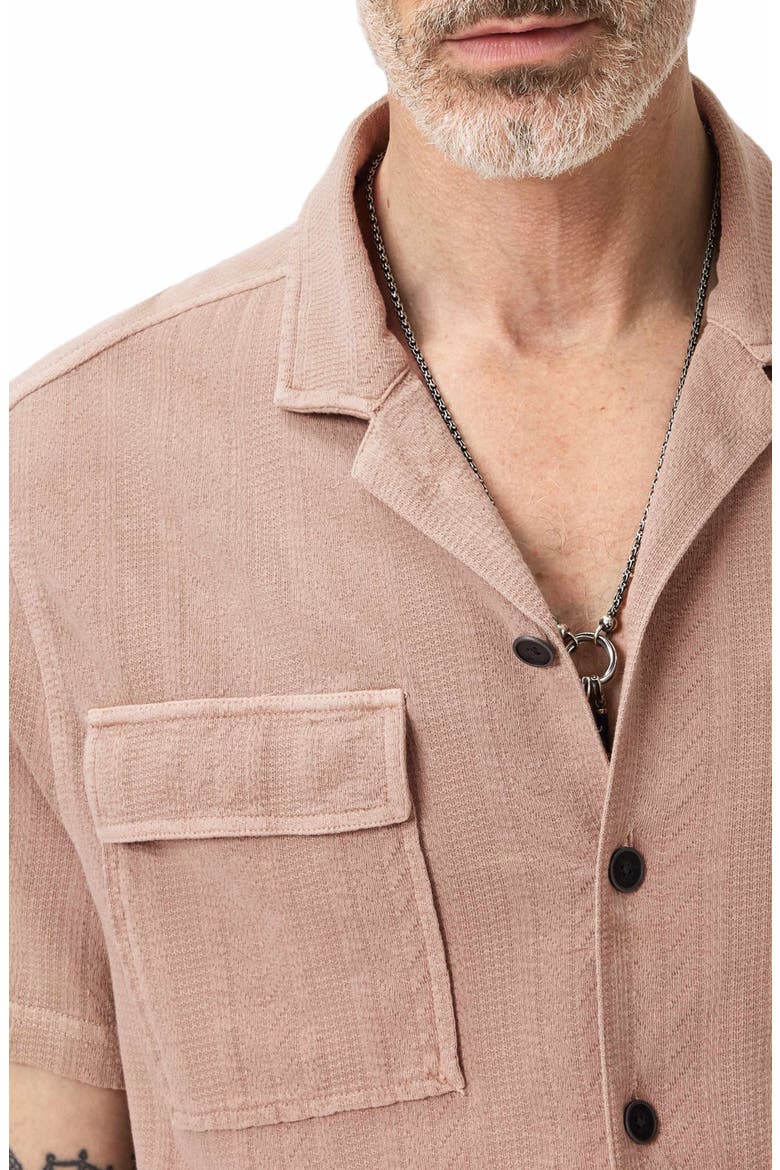 Amadora Organic Cotton Button-Up Camp Shirt, Alternate, color, PINK SAND