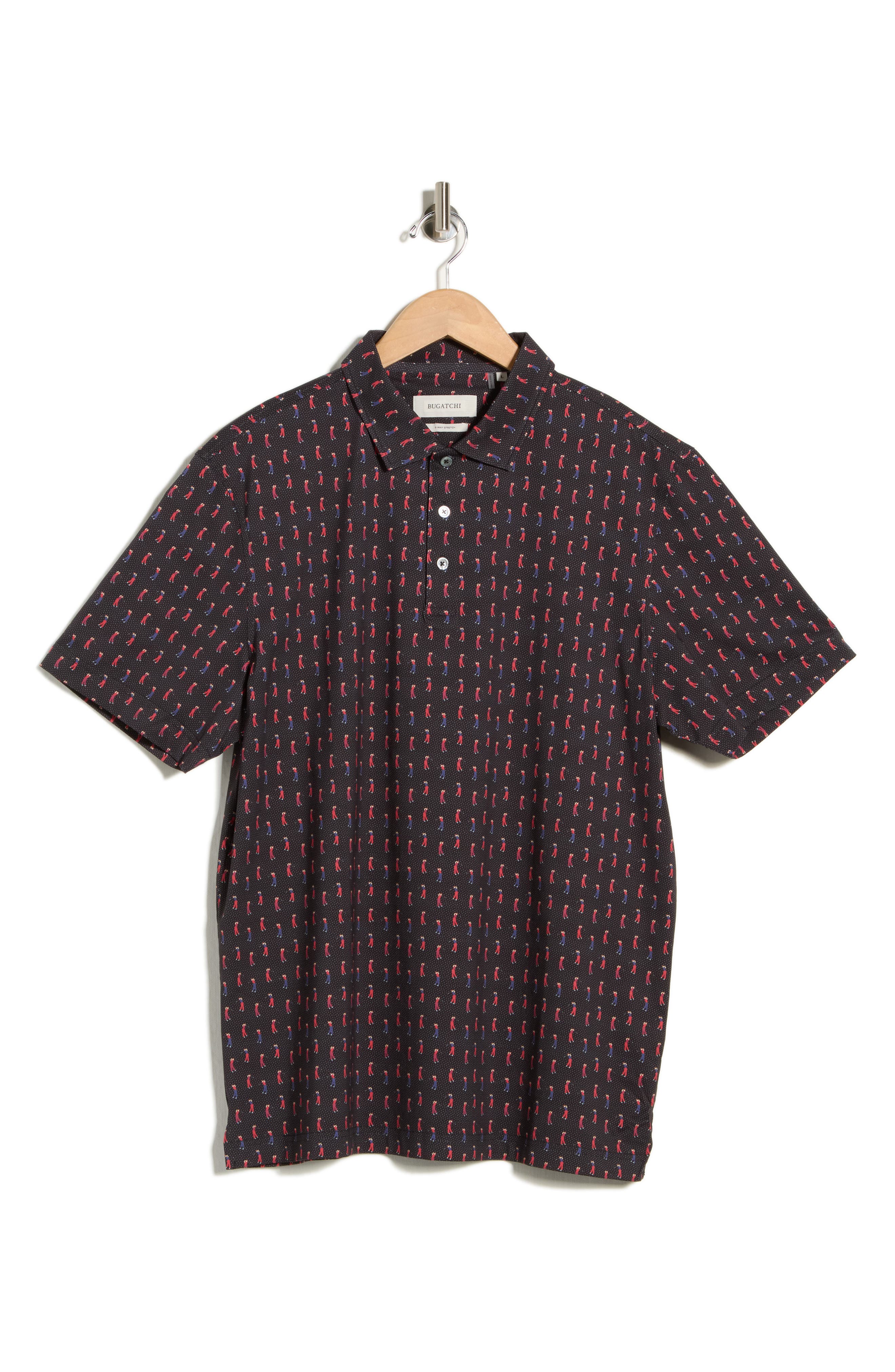 Bugatchi Print Cotton Knit Polo