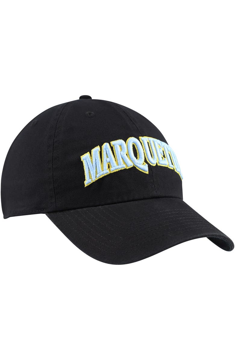 '47 Men's '47 Black Marquette Golden Eagles Archie Script Adjustable Hat, Alternate, color, 