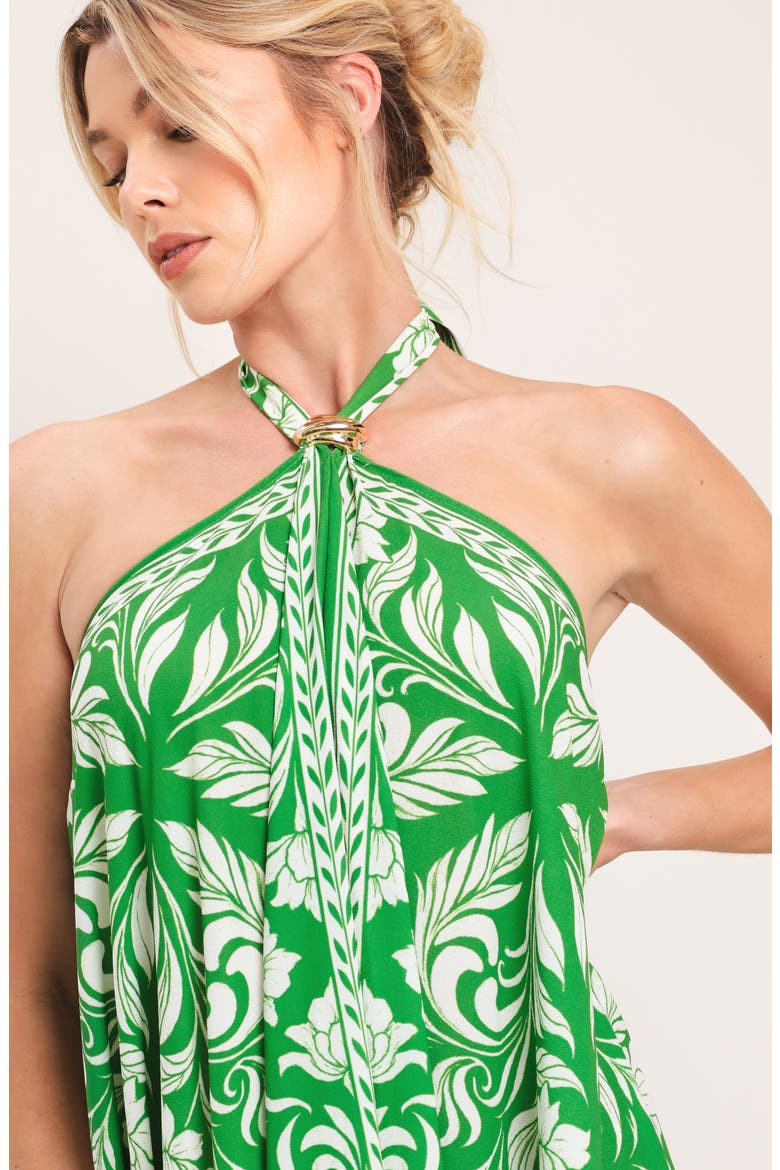 Print Maxi Dress, Alternate, color, GREEN