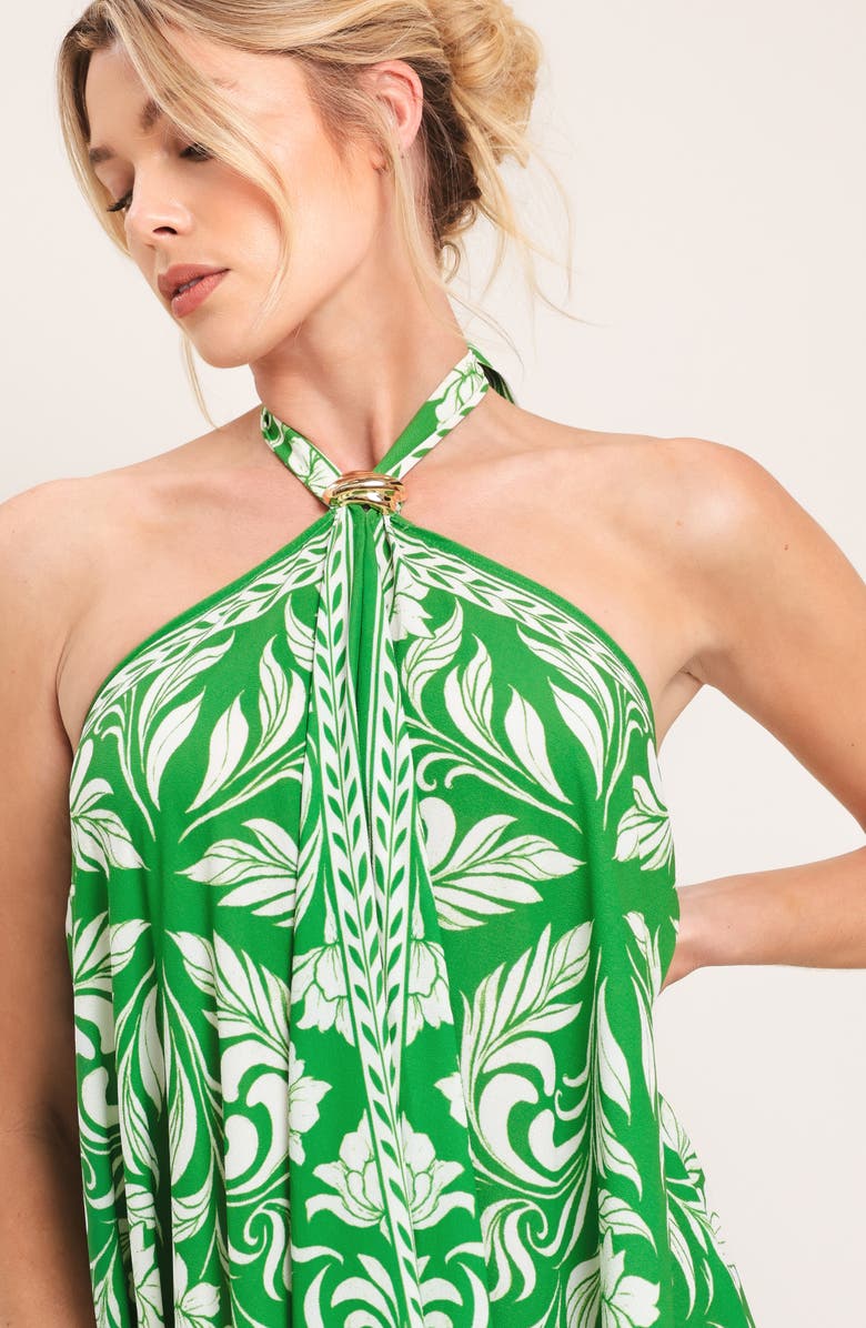FLYING TOMATO Print Maxi Dress, Alternate, color, Green
