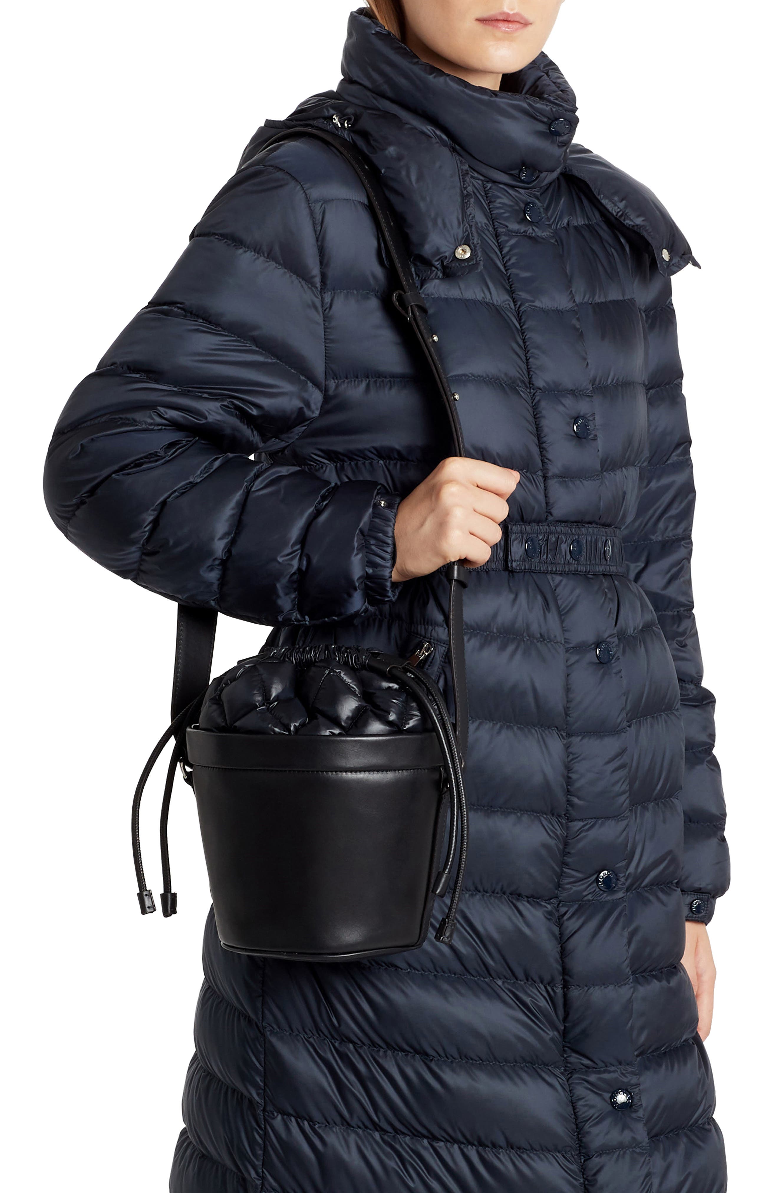 Moncler Seaux Seaux Leather Bucket Bag, Alternate, color, 