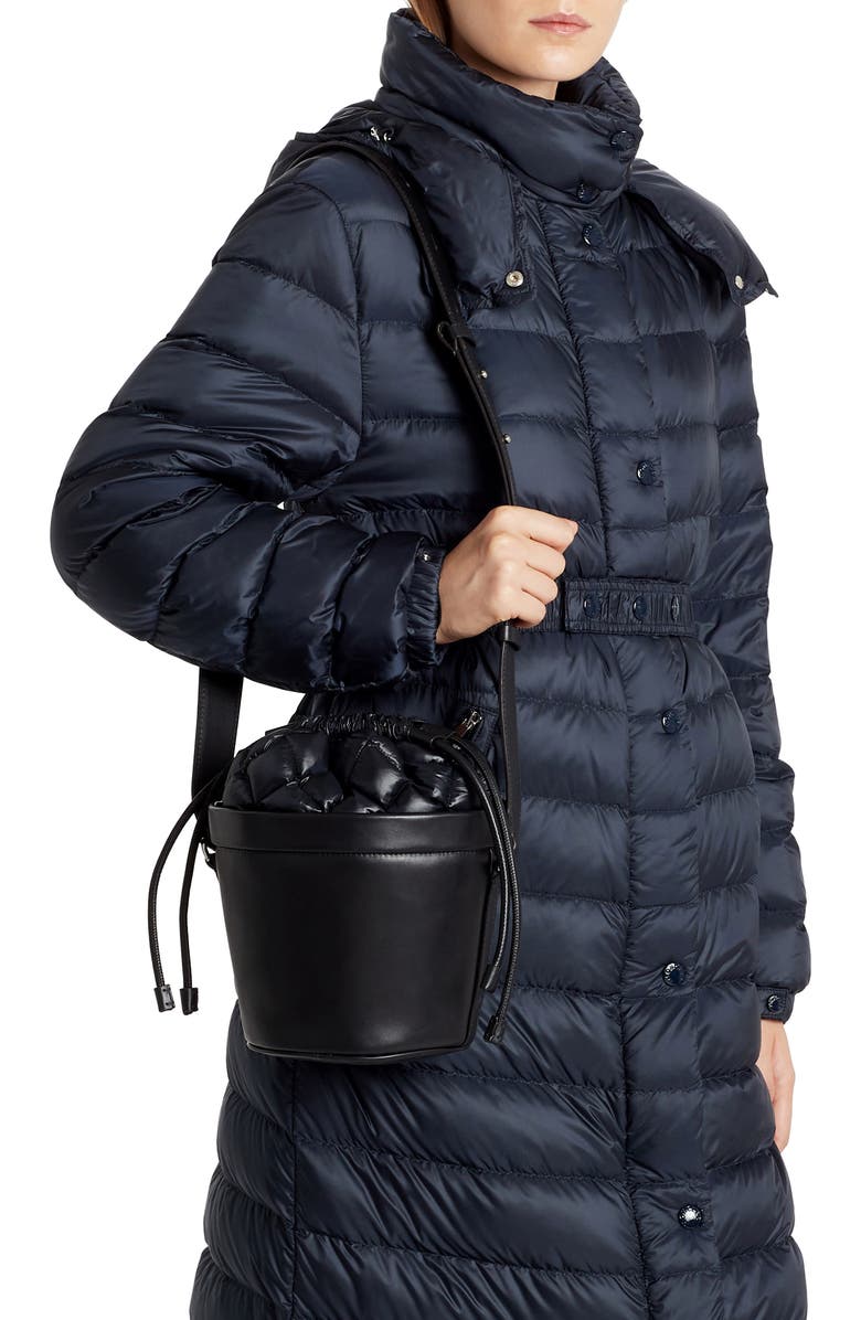 Moncler Seaux Seaux Leather Bucket Bag, Alternate, color,