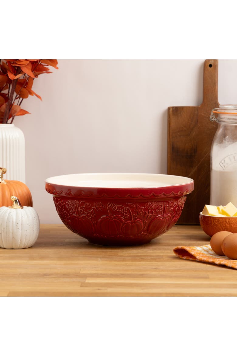 Pumpkin Mixing Bowl Size 18, 2.85-Quart, Dark Red, Alternate, color, Red