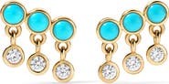EDEN PRESLEY 14k Gold Turquoise & Diamond Shaker Stud Earrings