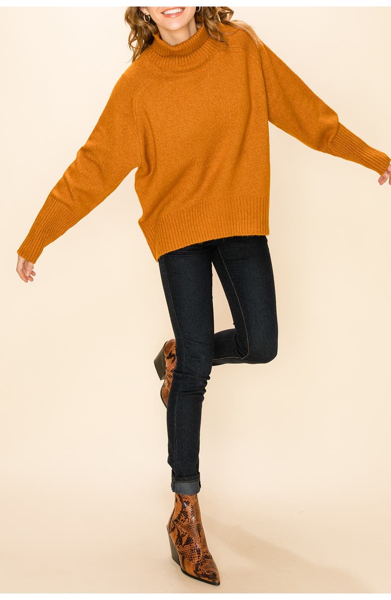 Double Zero Loose Fit Turtle Neck Sweater, Alternate, color,