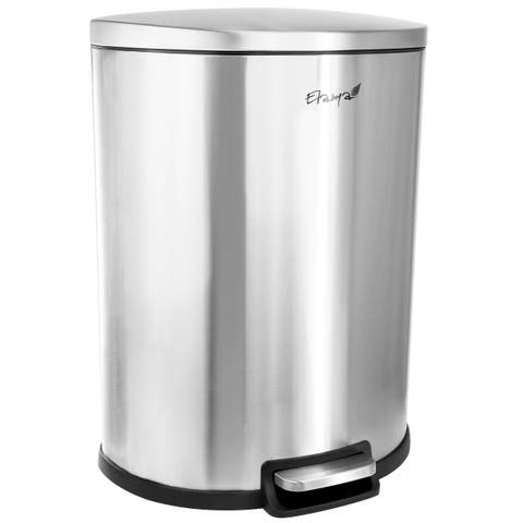 50 Liter 13 Gallon Half Circle Stainless Steel Step Trash Bin with Slow Close Mechanism