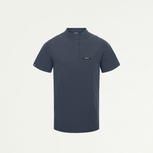 Jaanuu 1-pocket Classic Banded Collar Scrub Top In Blue
