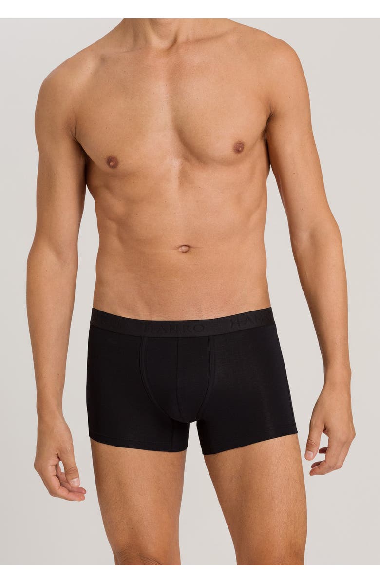 Hanro Cotton Essentials Cotton Boxer Brief, Alternate, color, All Black
