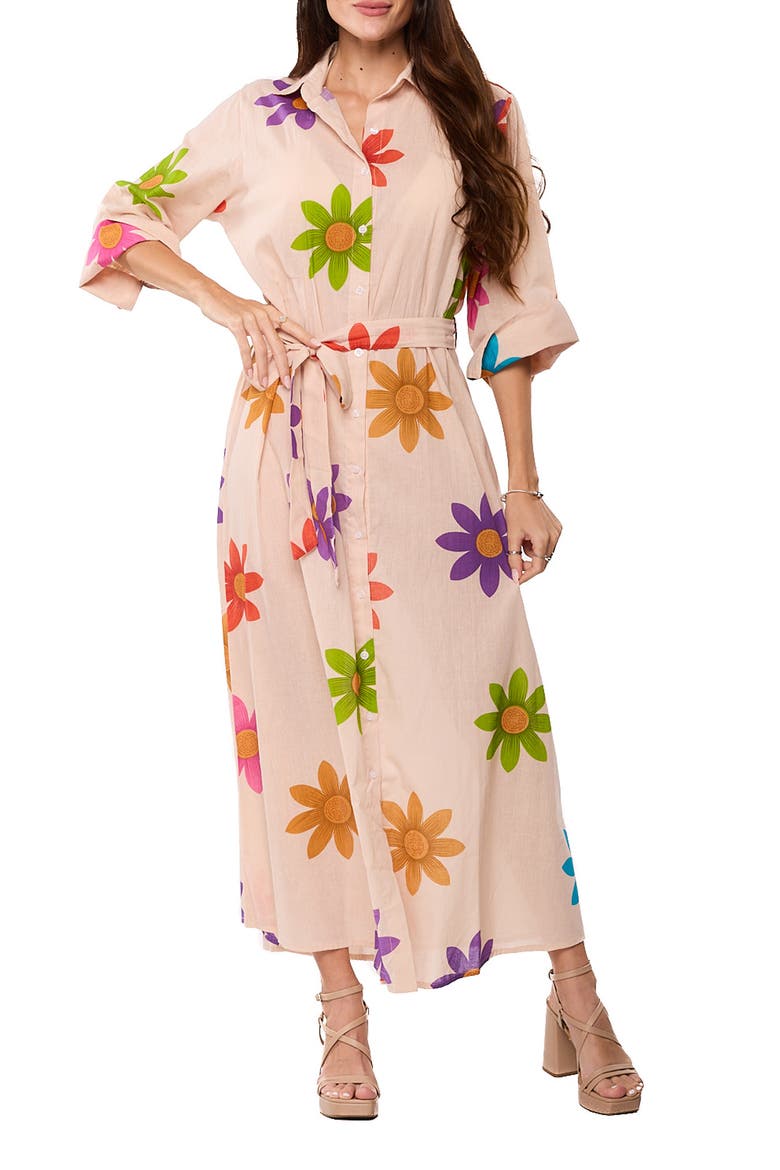 Cover-Up Maxi Shirtdress, Main, color, BEIGE