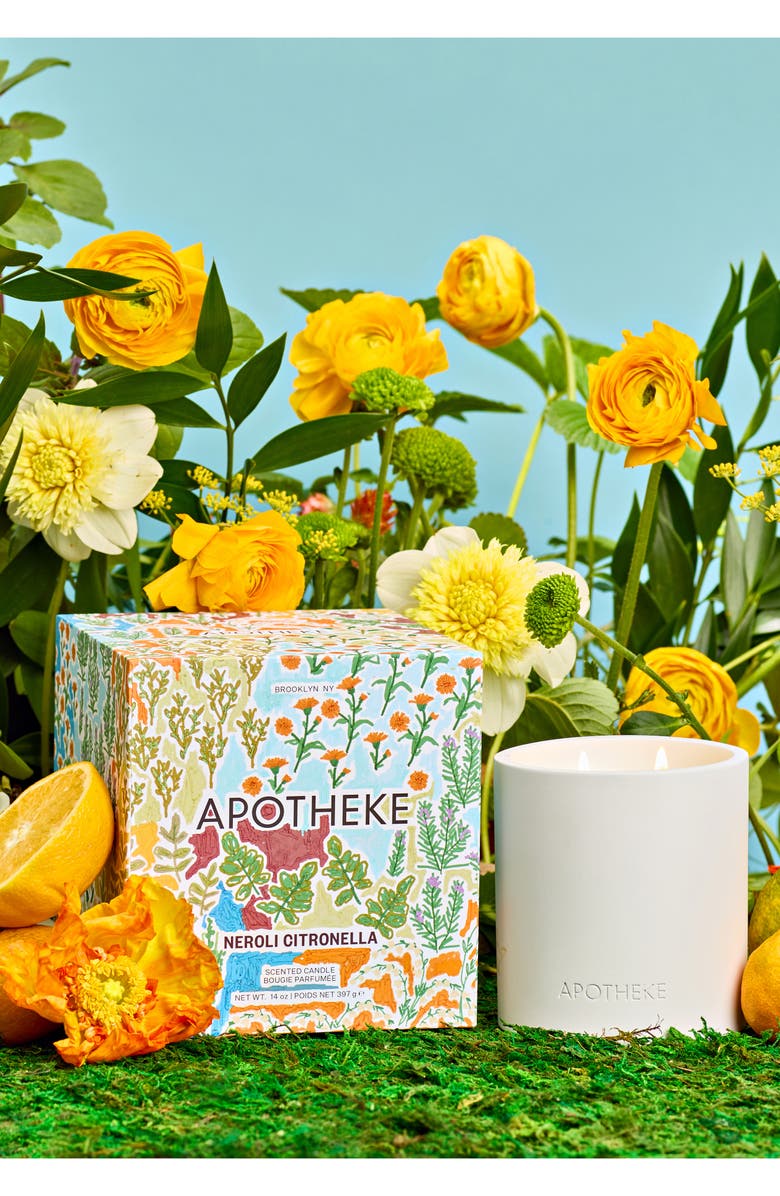 APOTHEKE Neroli Citronella Two-Wick Concrete Scented Candle with Lid, Alternate, color, 