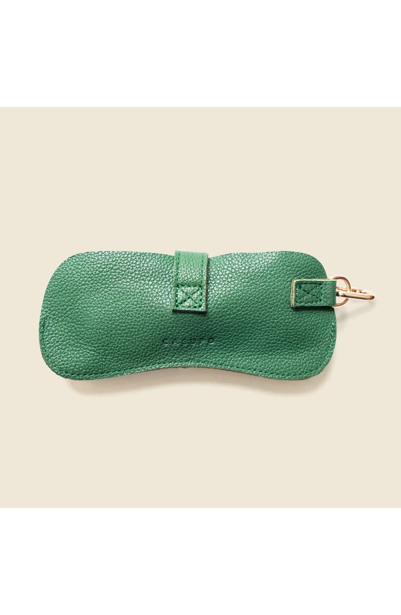 Casupo Leather Sunglasses Case with Key Ring, Alternate, color, Green