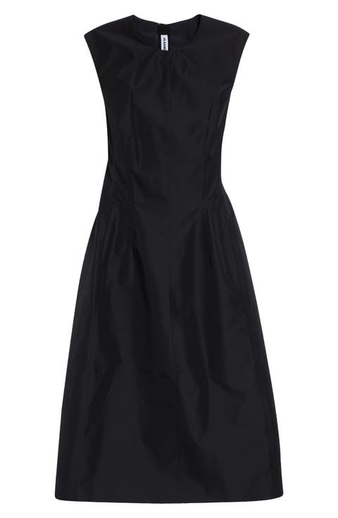 Technical Faille Midi Dress