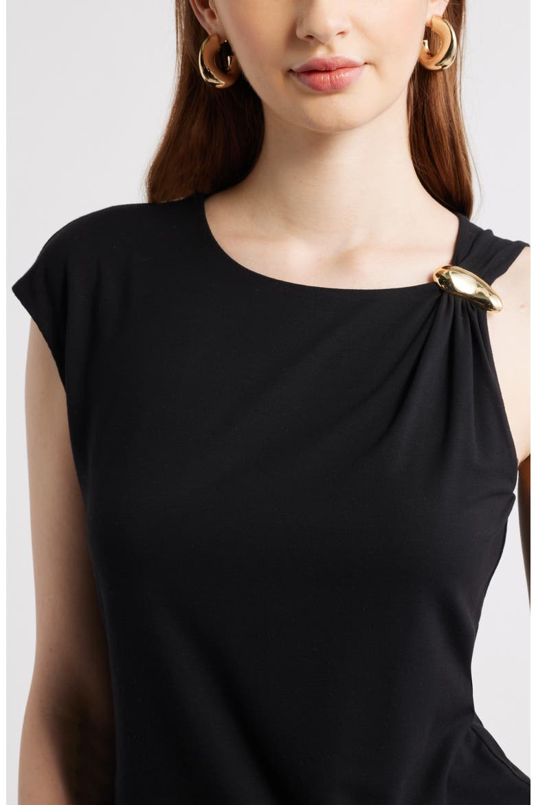 Hardware Accent Asymmetric Top, Alternate, color, BLACK