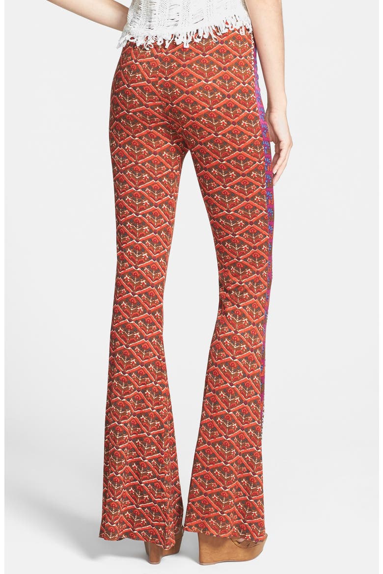Print High Rise Bell Bottom Pants, Alternate, color, MULTI