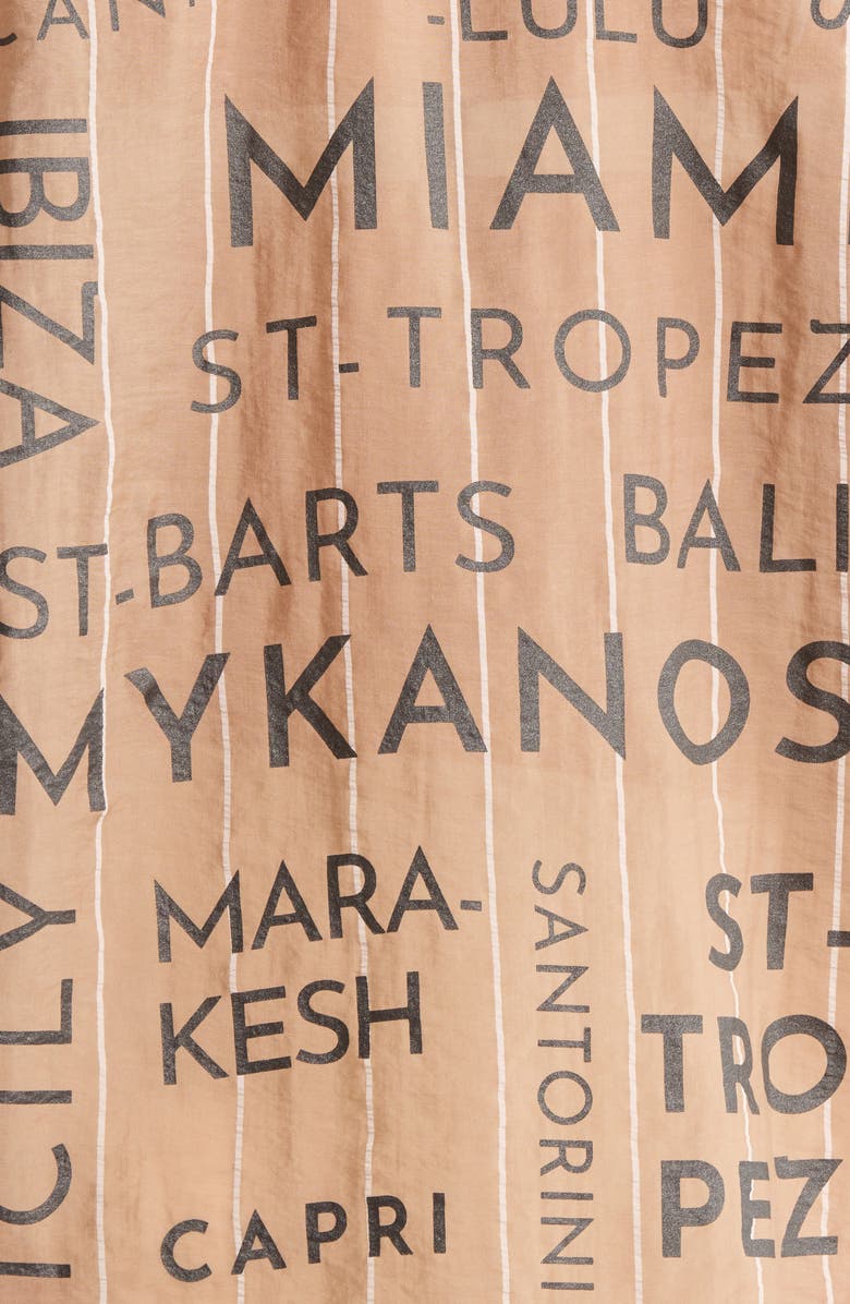 Elan Stripe Button-Up Cover-Up Shirt, Alternate, color, Tan