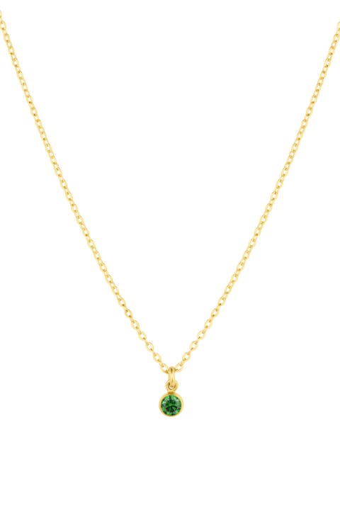 Birthstone Charm Pendant Necklace