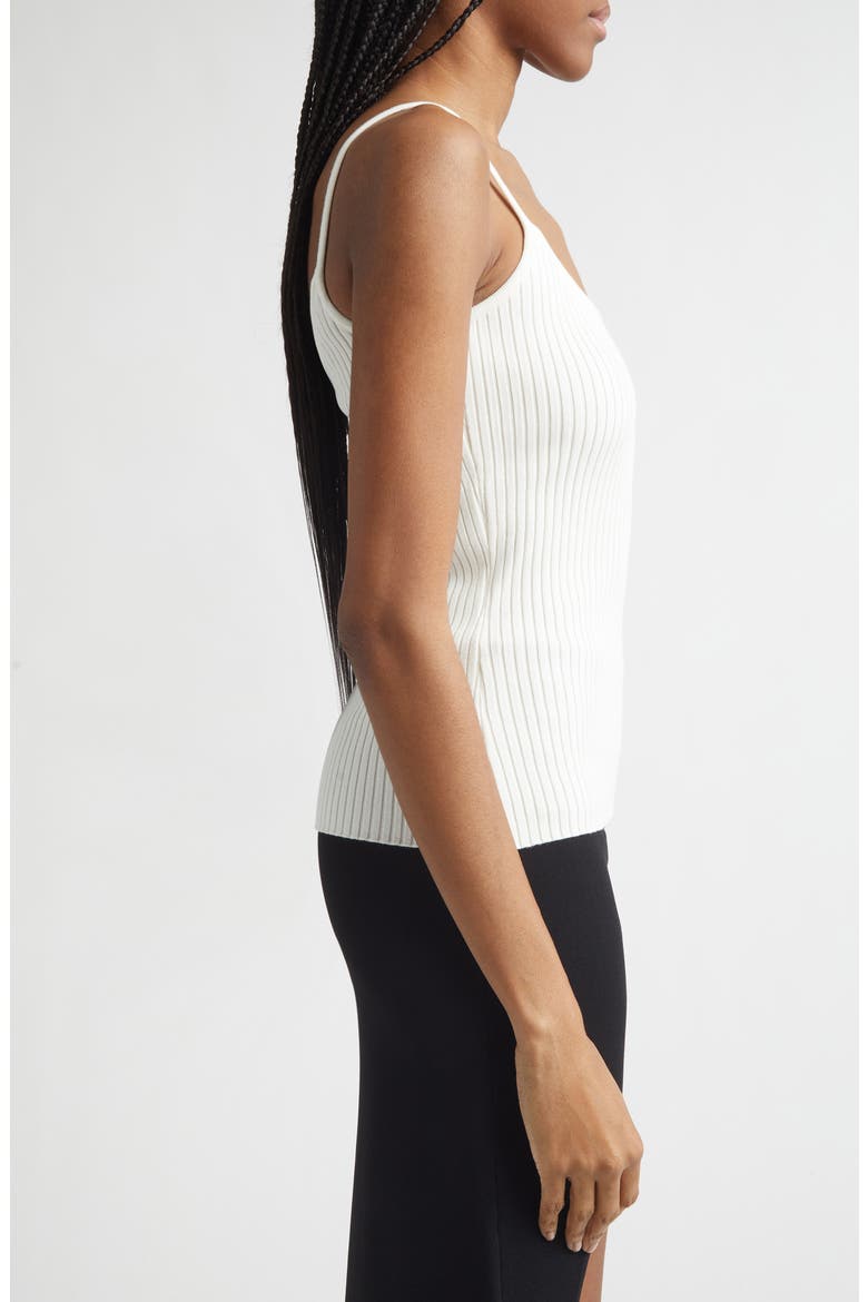 Logo Rib Tank Top, Alternate, color, HERITAGE WHITE