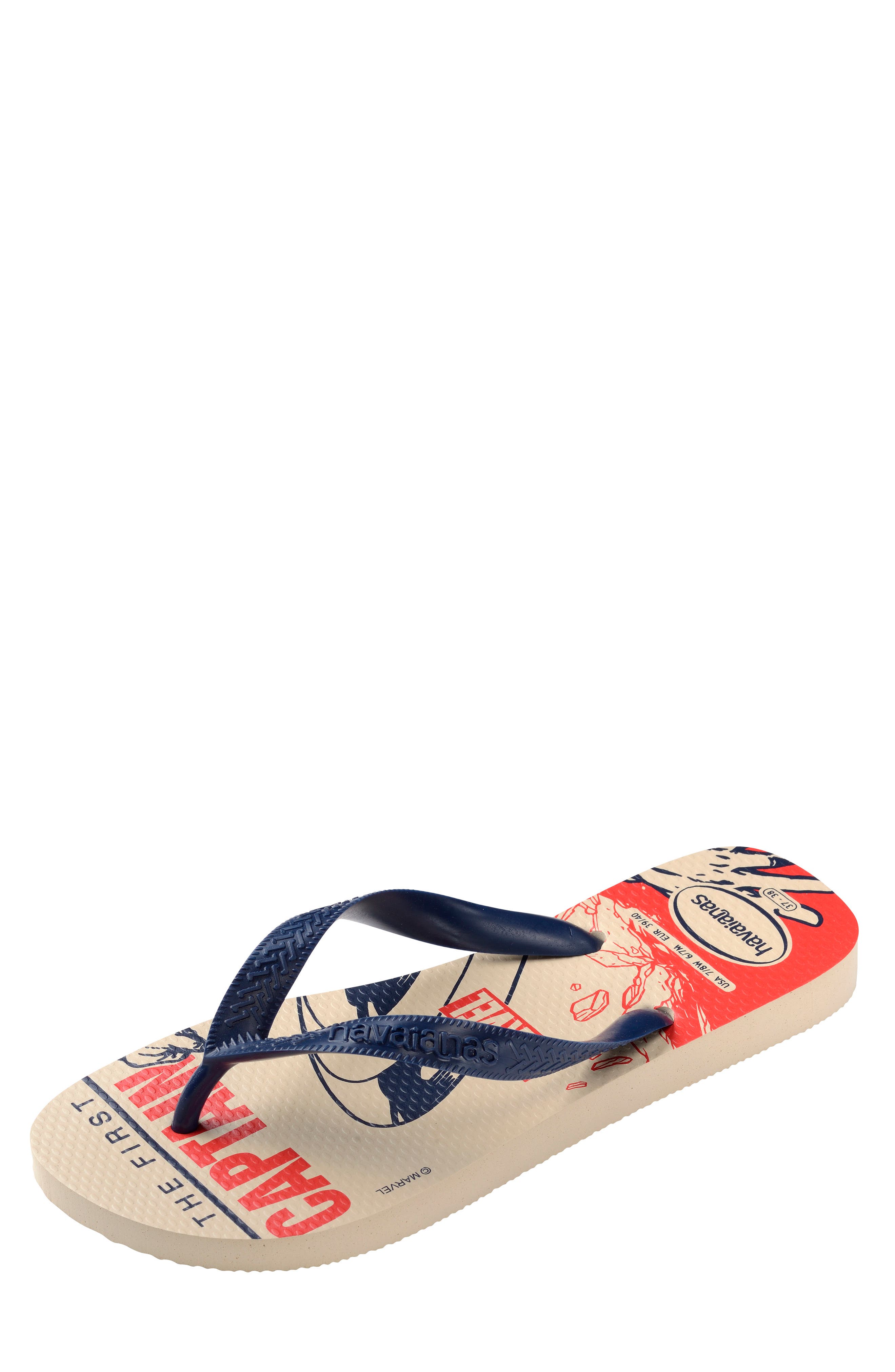 Havaianas x Marvel Top Logomania Flip Flop, Alternate, color, 