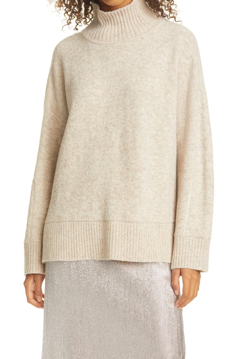 Oversize Turtleneck Sweater, Main, color, OATMEAL/AVOINE