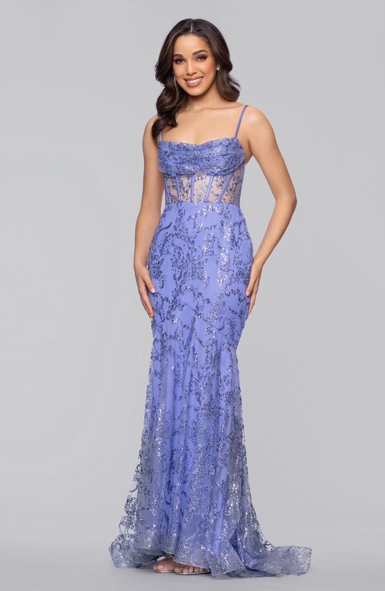 Blondie Nites Sequin & Mesh Dress, Alternate, color,