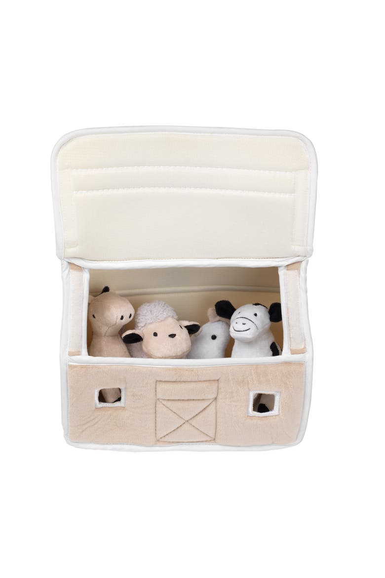 Baby Farm Plush Barn with 4 Stuffed Animals Toy, Alternate, color, Taupe