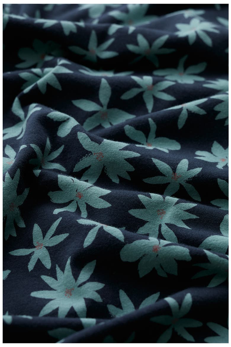 Mirva Floral Stretch Organic Cotton Jersey Midi Dress, Alternate, color, TROPIC BLOOM MARITIME