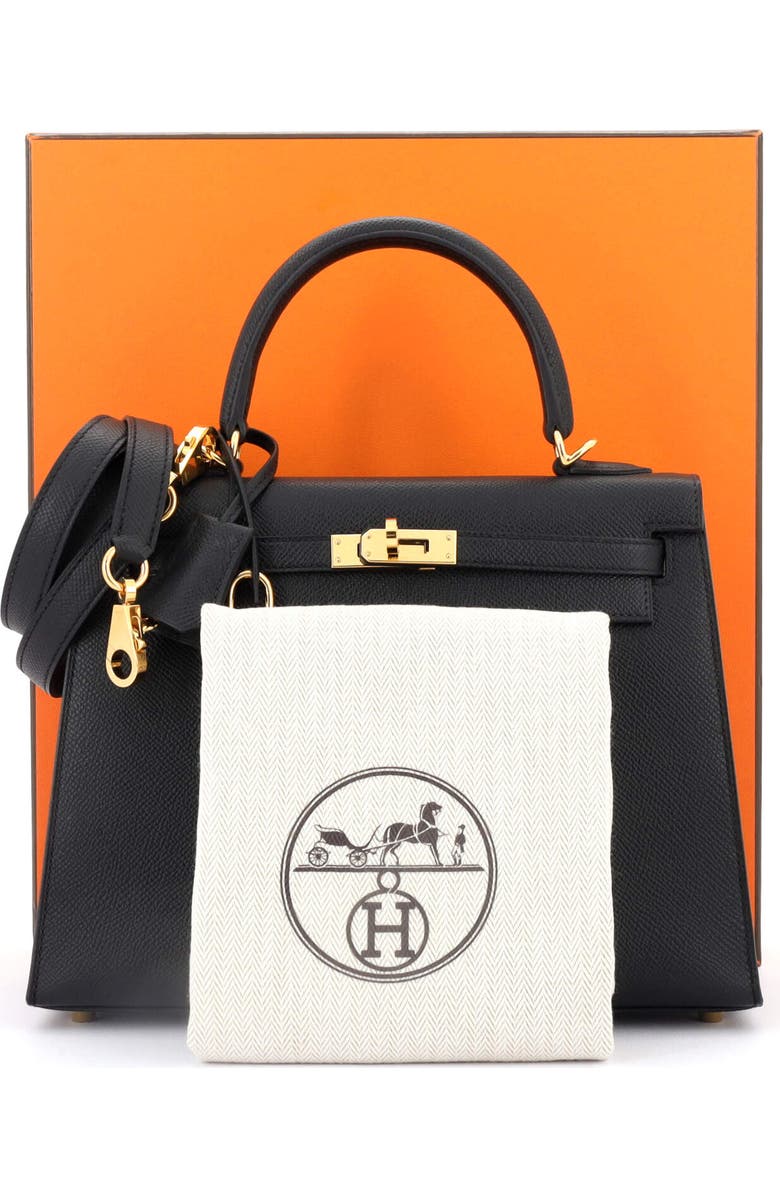 Pre-Owned Hermes Kelly Handbag Black Epsom with Gold Hardware 25, Alternate, color, Noir