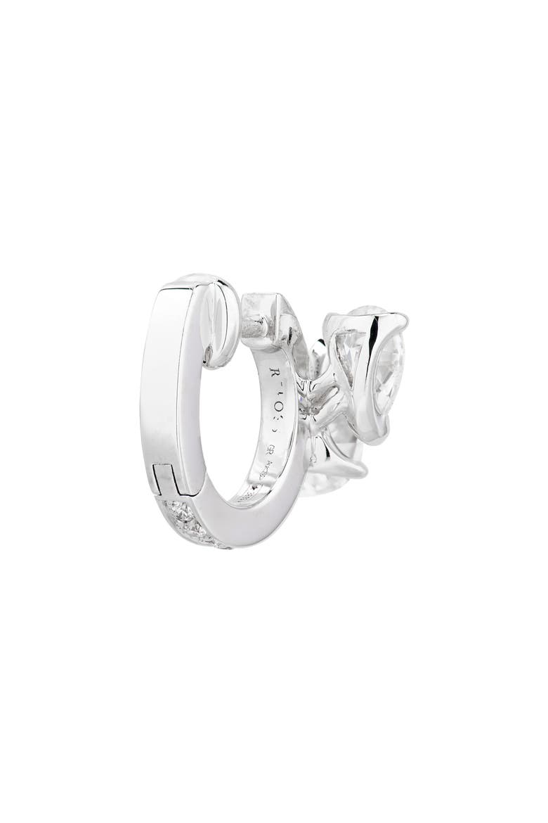Serti Sur Vide Diamond Single Earring, Alternate, color, WHITE GOLD