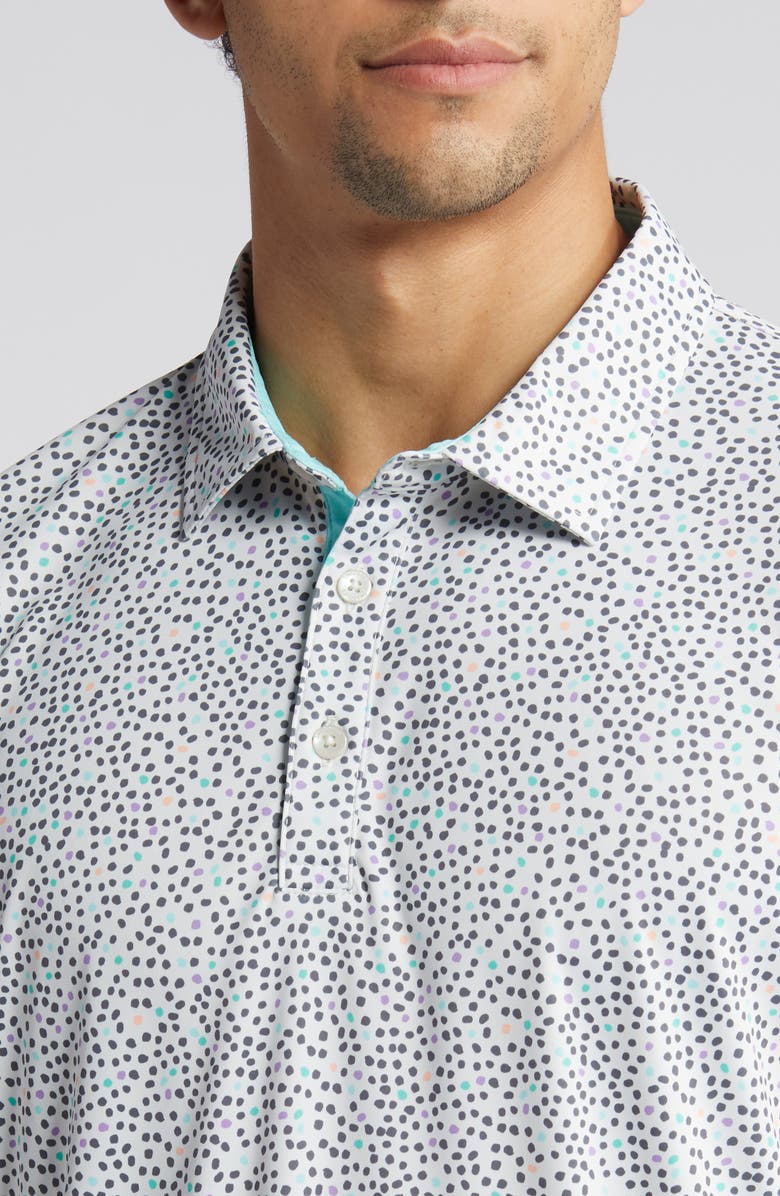 Swannies Wyatt Scatter Print Golf Polo, Alternate, color, Glacier