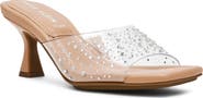 Anne Klein Jerilyn Crystal Embellished Clear Slide Sandal