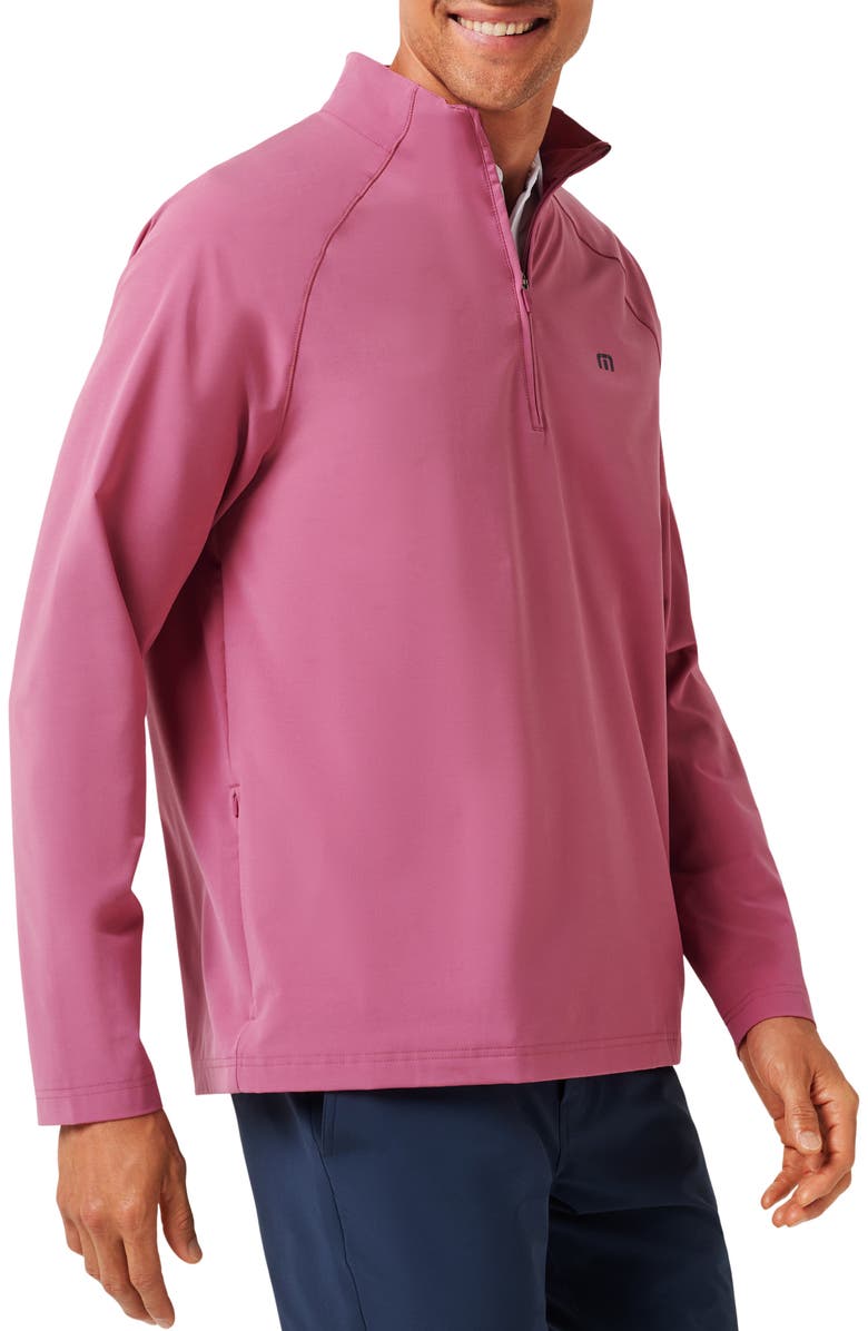 TravisMathew Air Tram Quarter Zip Pullover, Alternate, color, Rose Wine
