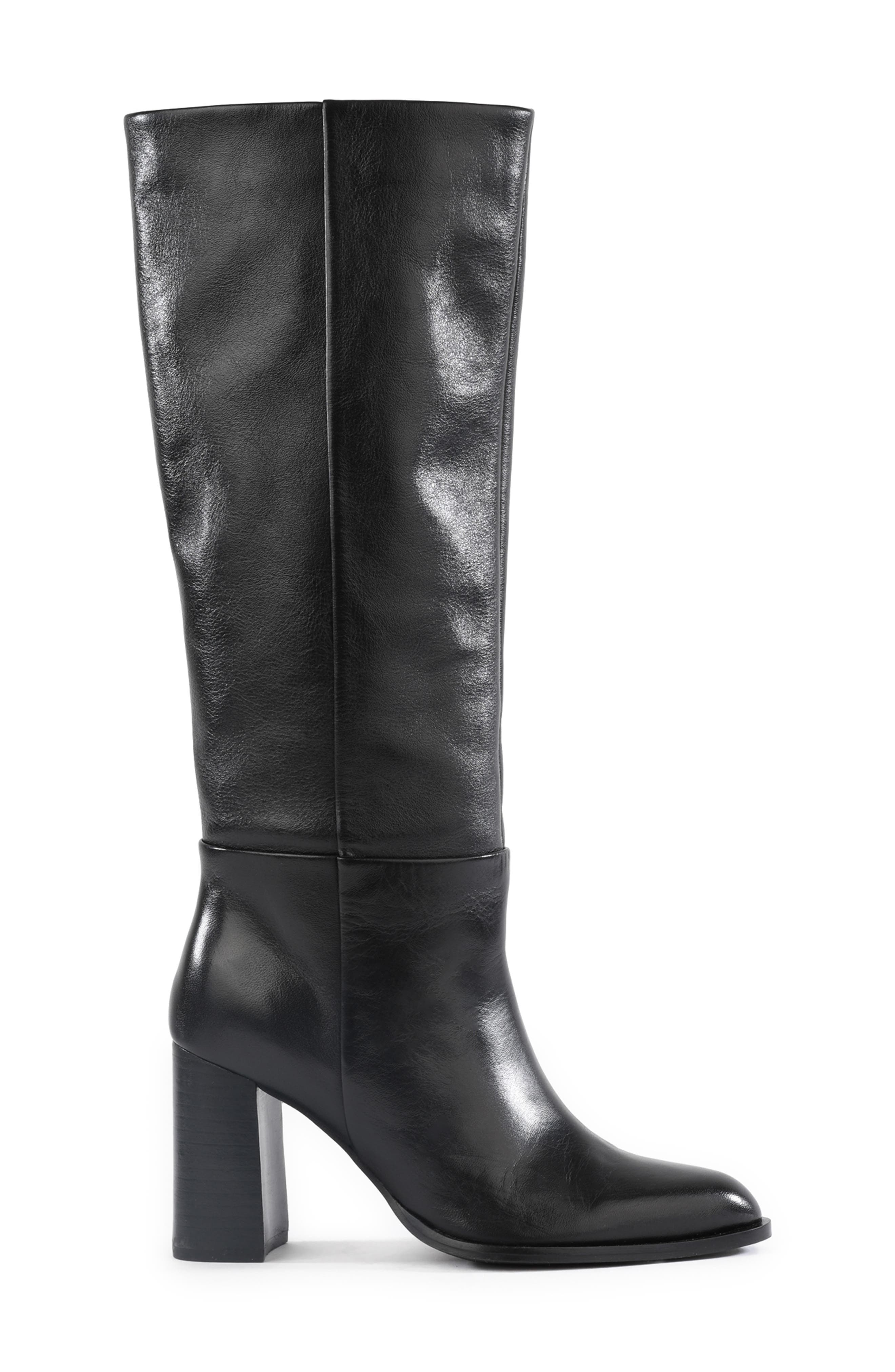 Seychelles Push to Start Knee High Boot, Alternate, color, Black Leather