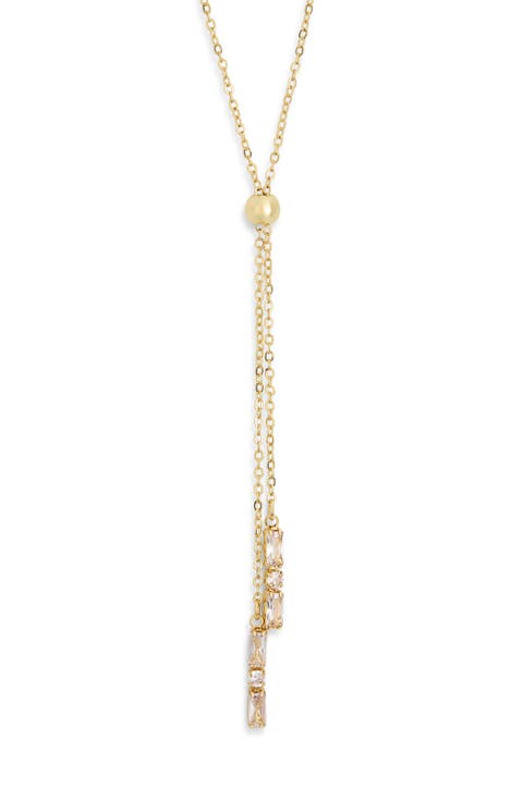 Cubic Zirconia Y-Lariat Necklace
